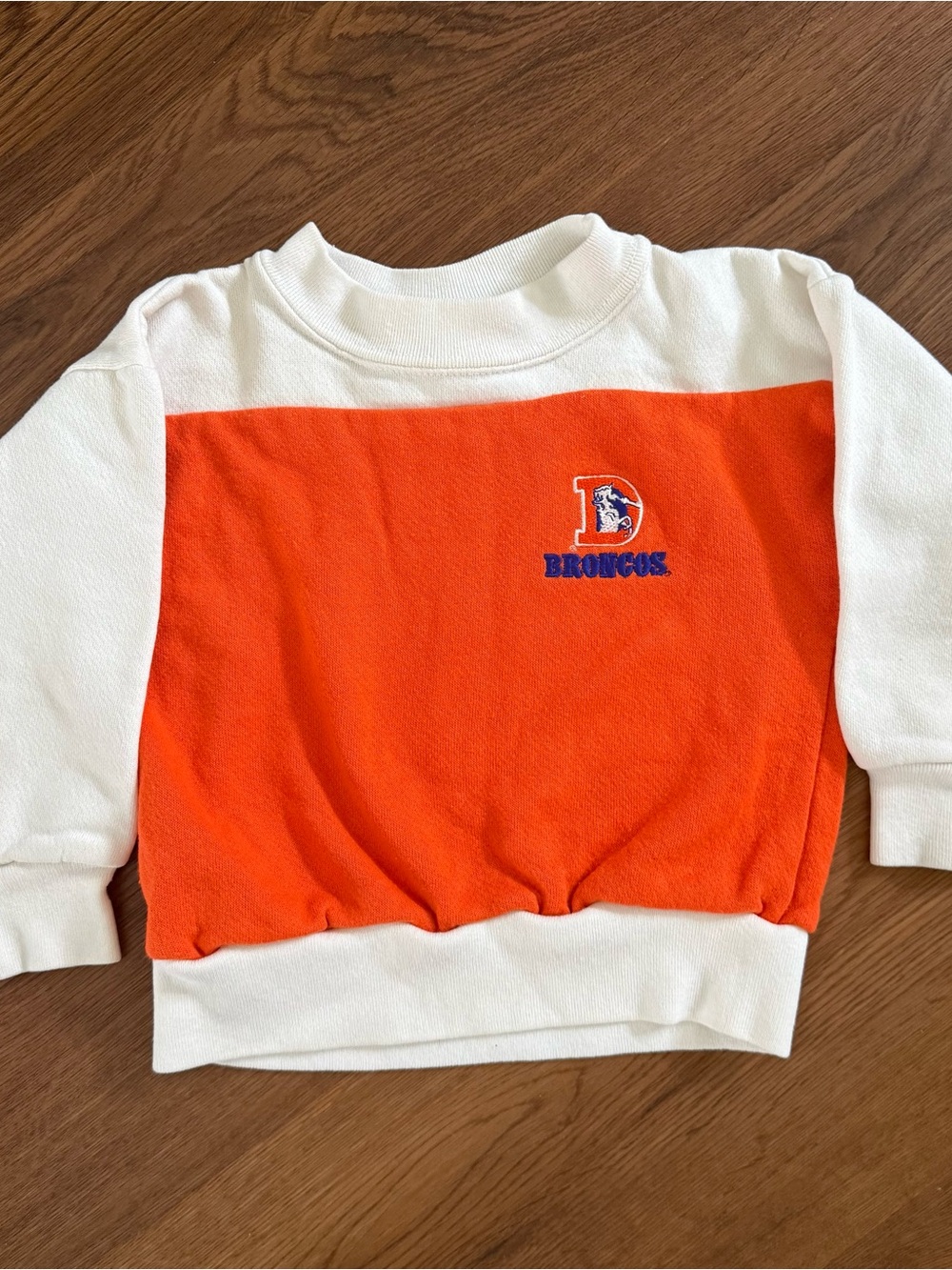 Vintage Broncos Orange & White Kids Sweatshirt